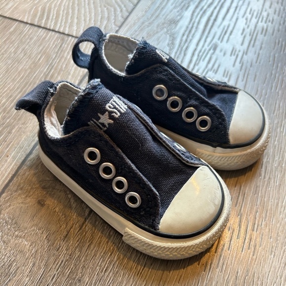 Converse All Stars Slip On Size 2 Infant Toddler Navy Blue - Picture 1 of 6